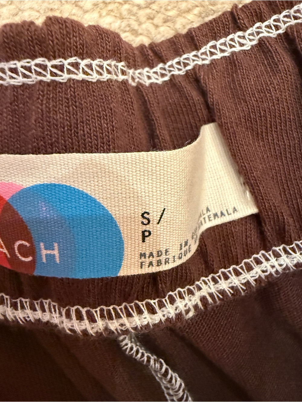 Free People Brown Sleeveless A-Line Shorts Set with Contrast Stitching - Picture 4 of 5